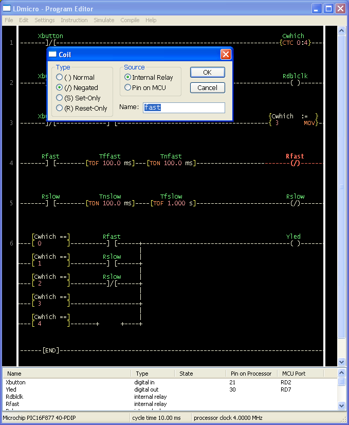 A Ladder Logic Compiler for